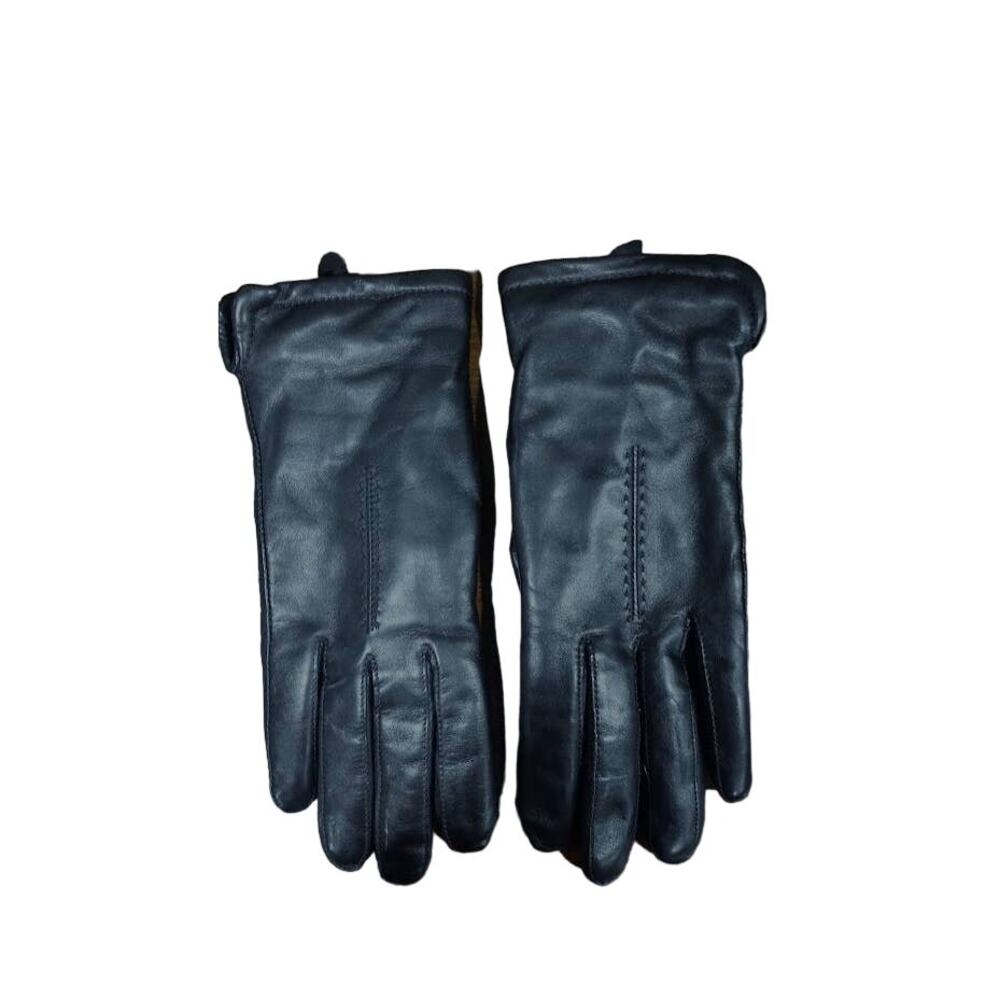 Grandoe Dark Brown Leather Gloves with Faux Fur Lining, Sz‎ L, NWOT